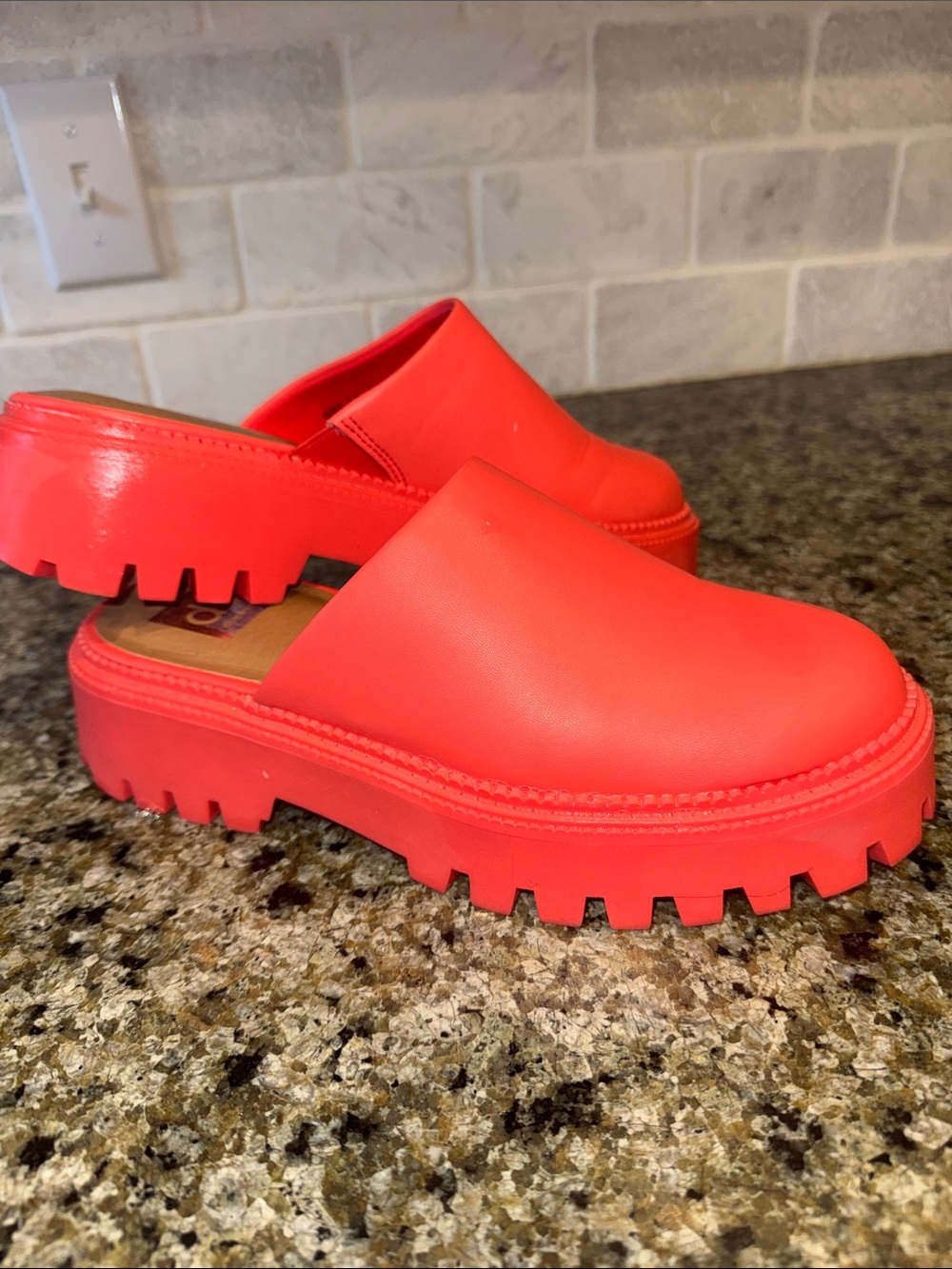 Dolce Vita Chunky Mule in Bright Coral
